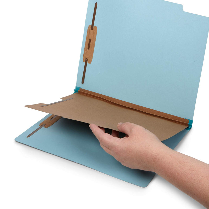 [Australia - AusPower] - 10 Blue Classification Folders - 1 Divider - 2 Inch Tyvek Expansions - Durable 2 Prongs Designed to Organize Standard Medical Files, Law Client Files, Office Reports - Letter Size, Blue, 10 Pack 