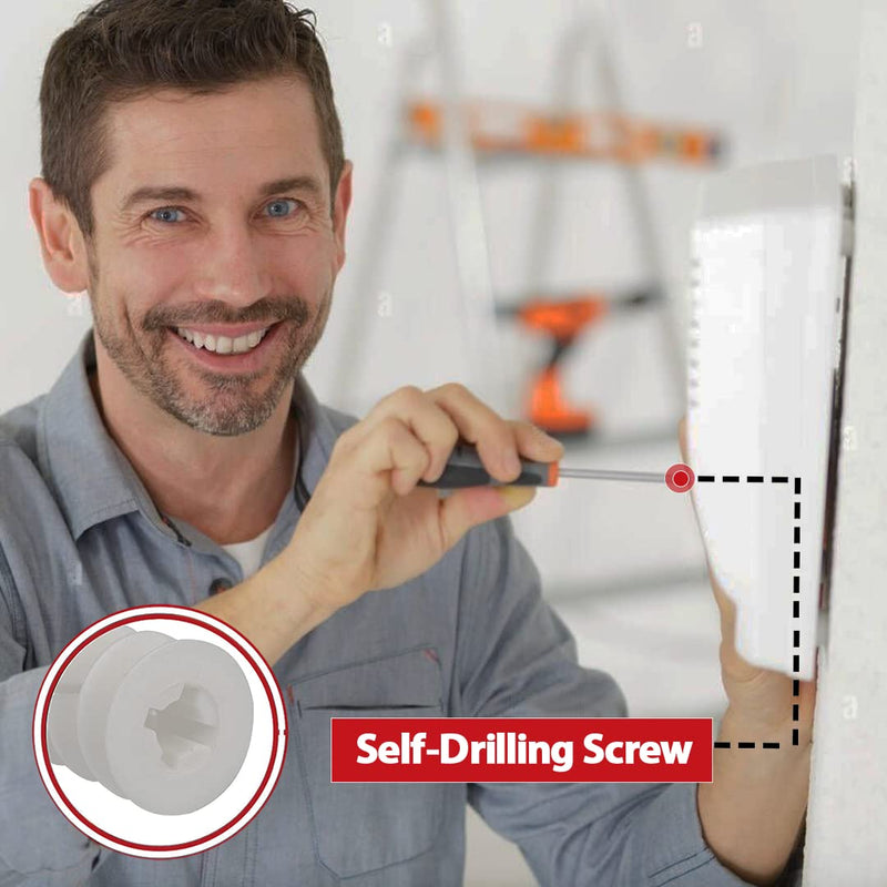 [Australia - AusPower] - CrimsonMark 50Pcs Self Drilling Drywall Anchors and Screws kit #8 x 1-1/4- Superb Wall Anchors for Drywall, Holds Upto 75lbs  No Drill Hole Required with These Dry Wall Screws and Anchors 