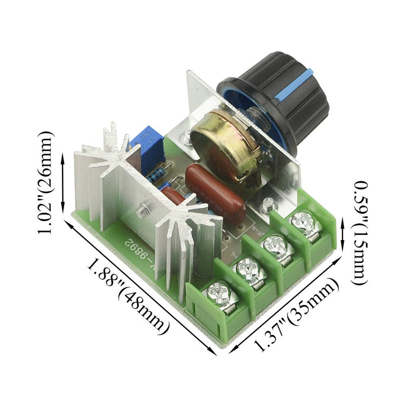 [Australia - AusPower] - XINGYHENG 5PCS AC 220V 2000W SCR High Power Electronic Voltage Regulator Module Adjustable Motor Speed Controller Regulation 25A Ultra Small LED dimmer with Speed Control Knob 