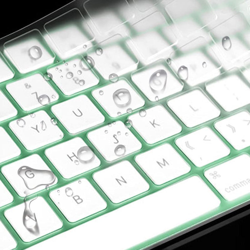 [Australia - AusPower] - Keyboard Cover Skin for 2021 Apple iMac 24 inch Magic Keyboard with Touch ID, iMac 24 inch 2021 Accessories, Ultra Thin TPU Apple iMac 24 inch A2449 Waterproof Keyboard Protector-Clear/Transparent 