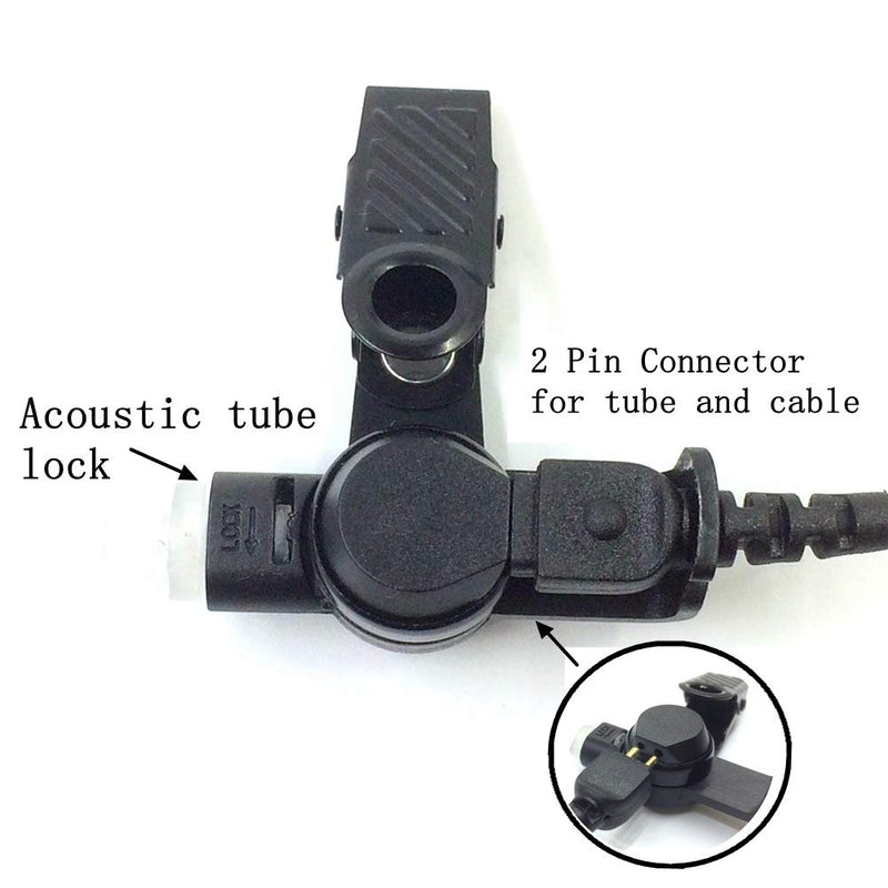 [Australia - AusPower] - Earpieces for Motorola Walkie Talkies with Mic 2 Pin Acoustic Tube Headset and PPT for CP200 GP2000 XU1100 PRO1150 MU12 (1 Pack) 