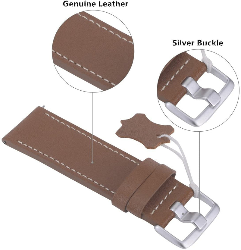 [Australia - AusPower] - JFdragon Top Grain Leather Band Womens Compatible with Fitbit Versa/Versa 2/Versa Lite/Versa SE Fitness Smart Watch Light Brown 