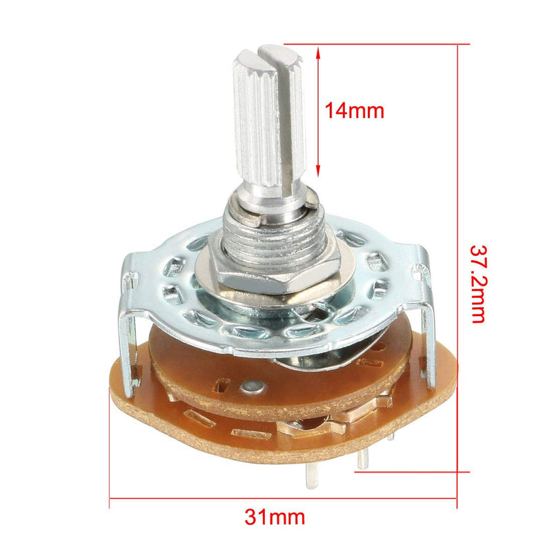 [Australia - AusPower] - uxcell 2P3T 2 Pole 3 Position Selectable Single Deck Band Channel Rotary Switch Selector 
