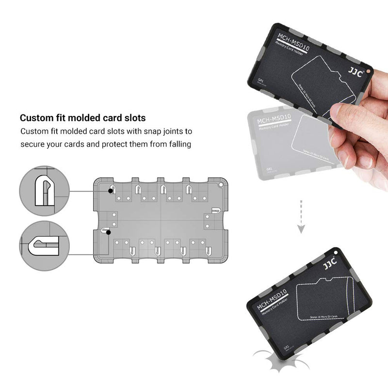 [Australia - AusPower] - 10 Slots Micro SD Card Case Holder Storage Organizer, Ultra Slim Credit Card Size Lightweight Portable TF MSD Memory Card Storage 10 Micro SD Card Slots 