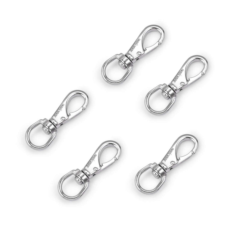 [Australia - AusPower] - SHONAN 2.5 Inch Swivel Snap Hooks, 5 Pack Small Stainless Steel Spring Clips, Flag Pole Clips, Scuba Diving Clips Spring Hooks for Dog leashes, Keychains, Bird Feeders, Pet Chains and More 