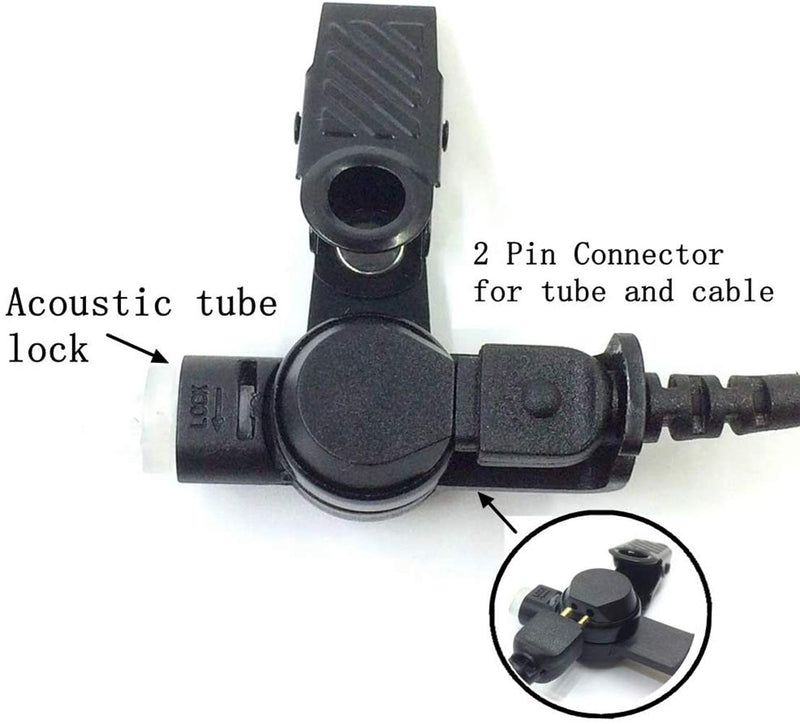 [Australia - AusPower] - Headset for Motorola Walkie Talkies with Mic 2 Pin Acoustic Tube Earpieces and PPT for CP200 GP2000 CLS1410 CLS1450 CLS1100 (2Packs) 