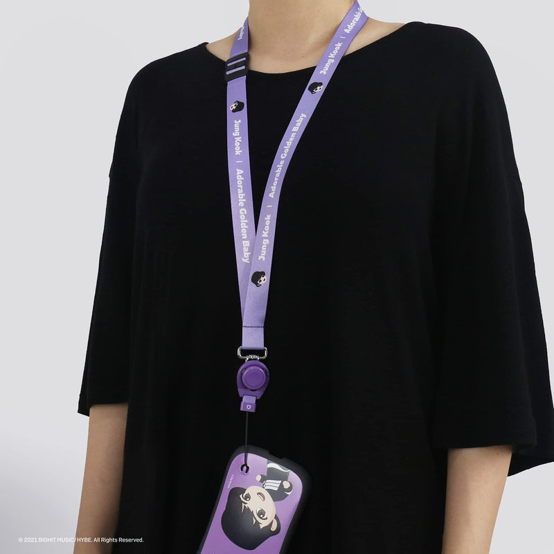 [Australia - AusPower] - iFace TinyTAN inspired by BTS Cute Character Quick Release Lanyard Neck Strap for ID, Wallet, Smartphone, Camera, etc. (Jung Kook) Jung Kook 