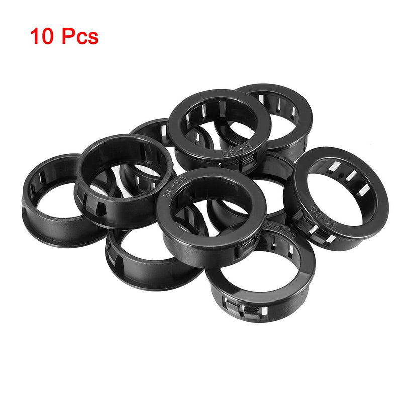 [Australia - AusPower] - uxcell 10pcs 30mm Mounted Dia Cable Hose Snap Bushing Grommet Protector Black 