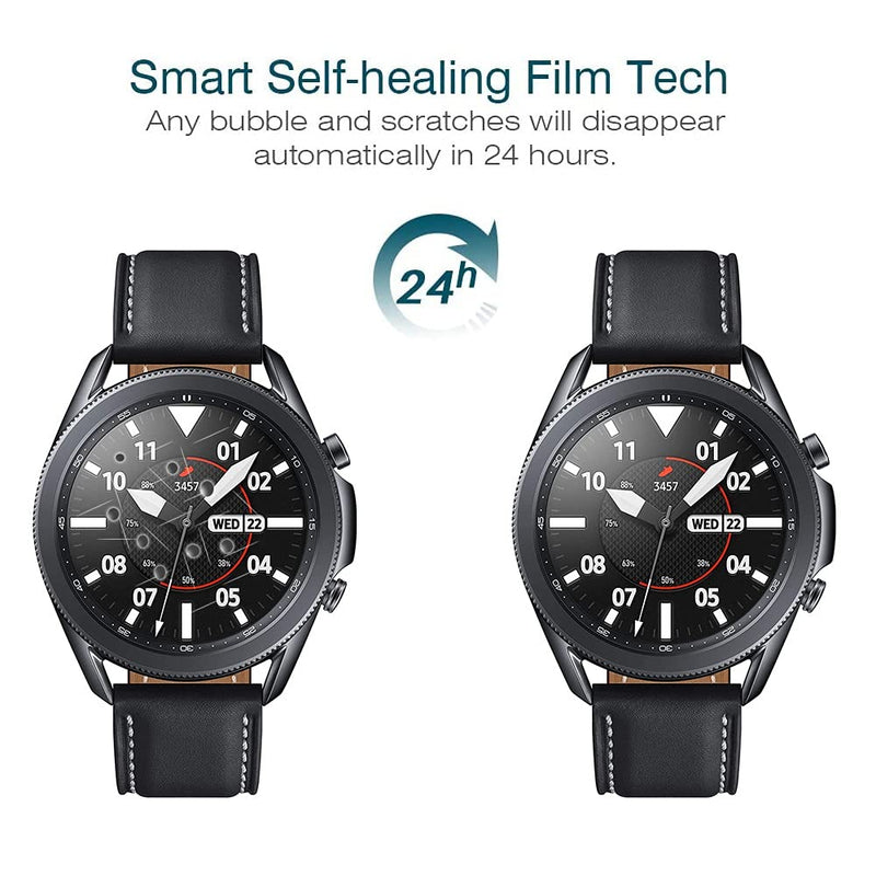 [Australia - AusPower] - High Sensitivity Hydrogel Screen Protector for Samsung Galaxy Watch 3 45mm SM-R840, 6pcs Smart Watch Transparent Soft Protection Film [Full Coverage] [Clear HD] [Anti-Bubble] [Case Friendly] (Not Glass) 