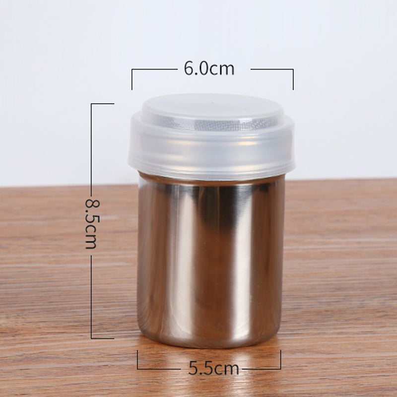 [Australia - AusPower] - 2 PCS Chocolate Shaker Coffee Powder Cocoa Flour Icing Sugar Sifter Stainless Steel Mesh Shaker Powder Cans with Lid for For Baking Cooking Home Restaurant 