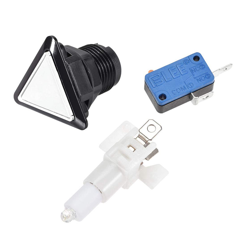 [Australia - AusPower] - uxcell Game Push Button 39x39x39 Triangle 12V LED Illuminated Push Button Switch with Micro Switch for Arcade Video Games White 3pcs 