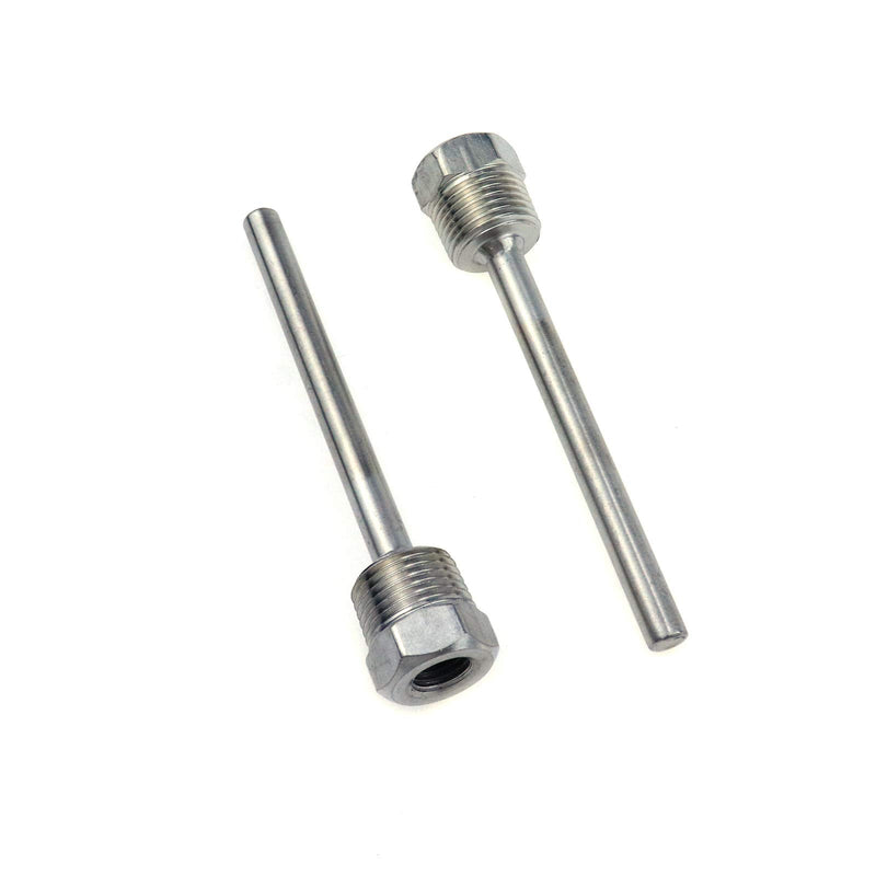 [Australia - AusPower] - Meprotal 2 Pieces 1/2NPT 100mm Rod Length Thermowell Weldless Temperature Sensor Stainless Steel Thermowell with Nylon Cable Gland for Homebrew Brewing Beer Fermenter 