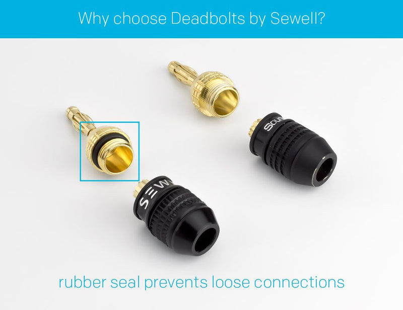 [Australia - AusPower] - Deadbolt Banana Plugs 6-Pairs by Sewell, Gold Plated Speaker Plugs, Quick Connect, SW-29863-6 6 Pairs Deadbolt Banana Plugs 