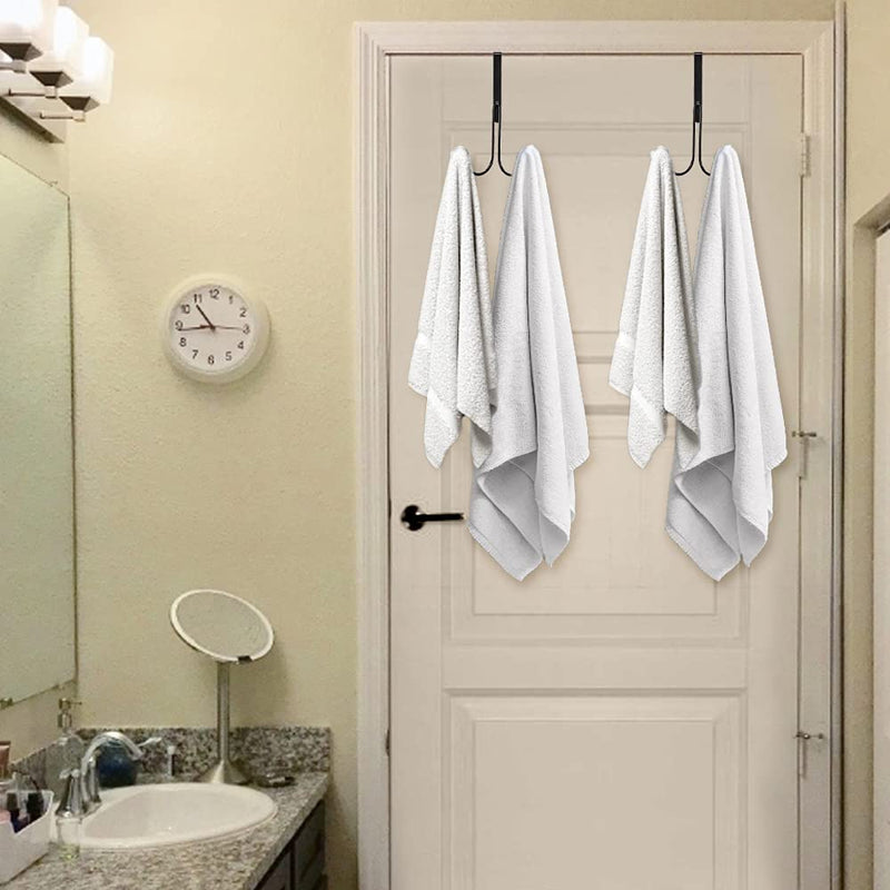 [Australia - AusPower] - 6 Packs Over The Door Hanger Hooks, Suitable for Door Hanger , Bathrooms, Drawers, Wardrobe Doors, Towel Hooks, Hooks for Hanging Coats, Hats, Robes, Clothes, (Black) Black 