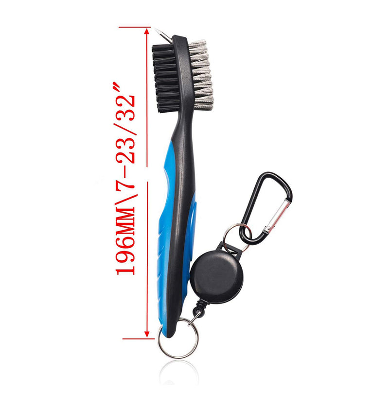 [Australia - AusPower] - Xintan Tiger Pack of 2 Golf Club Brush Groove Cleaner with Retractable Zip-line and Aluminum Carabiner Cleaning Tools 