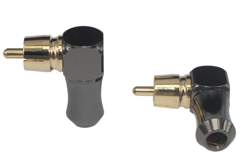 [Australia - AusPower] - KK-01-4 [4Pcs 90° Angle] Hi End RCA Male Plug Adapter Audio Phono Gold Plated Solder Connector KK-01-4 