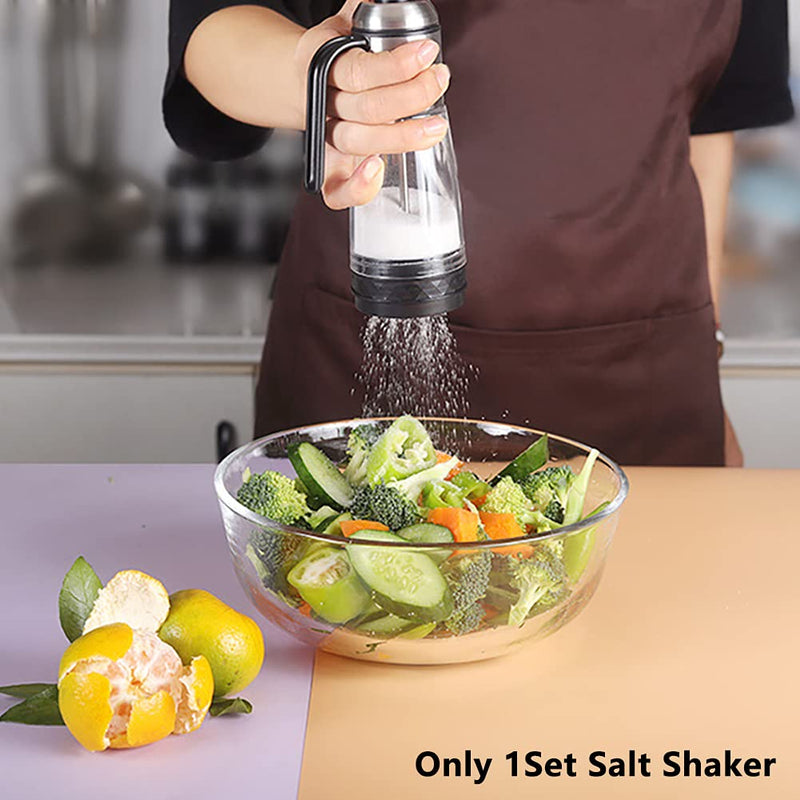 [Australia - AusPower] - Salt Shaker Quantitative Stainless Steel Kitchen Tool Salt and Pepper Shaker Seasoning Bottle with Funnel silver - 1pc 170ml 