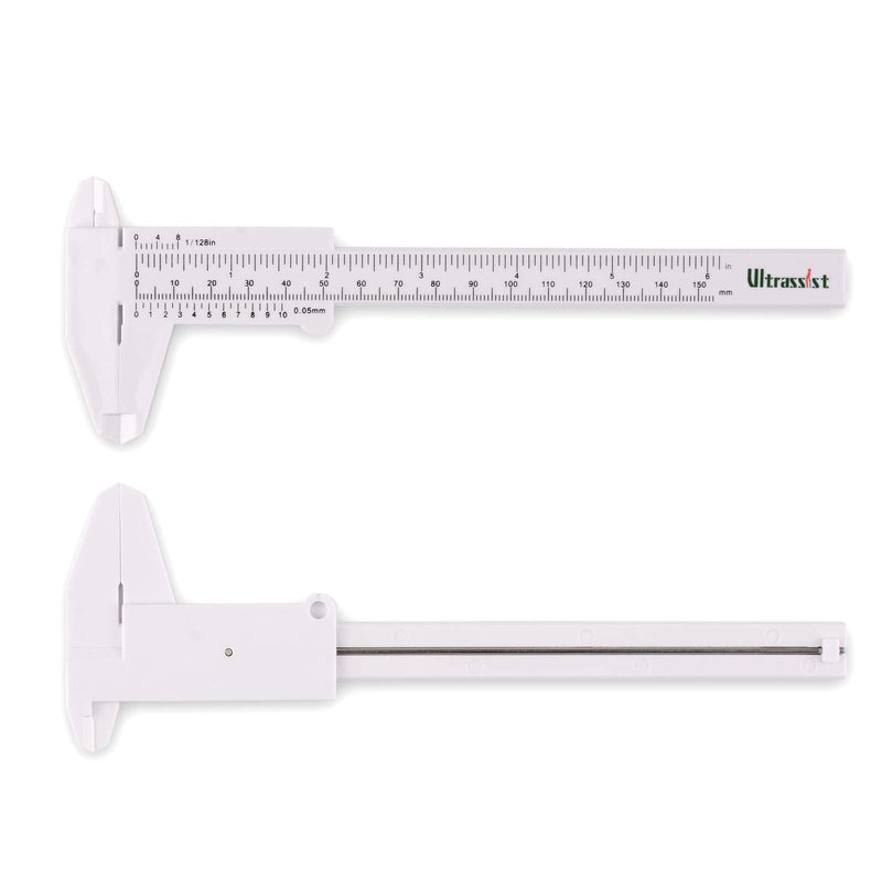 [Australia - AusPower] - Ultrassist Plastic Vernier Caliper (2pcs), 150 mm Mini Plastic Caliper for School Student, Portable 0-6 Inch Measuring Tools, Sliding Gauge 