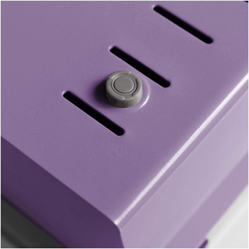 [Australia - AusPower] - Acrimet Index Business Card Size File Holder Organizer Metal Base Heavy Duty (AZ Index Cards and Divider Included) (Purple Color with Clear Crystal Plastic Lid Cover) 