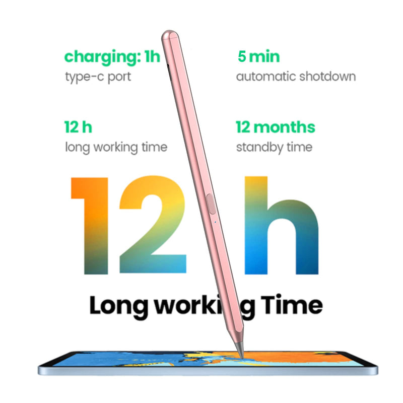 [Australia - AusPower] - Stylus Pencil for Apple iPad Pro Pencil 5th Generation 12.9/11 2021, iPad Air 4 &3, iPad Pro 4th &3rd Gen, iPad 9th/8th/7th 6th Gen, iPad Mini 6/5 Compatible with Apple iPad 2018-2021 [Tilt Creative] Rosegold 