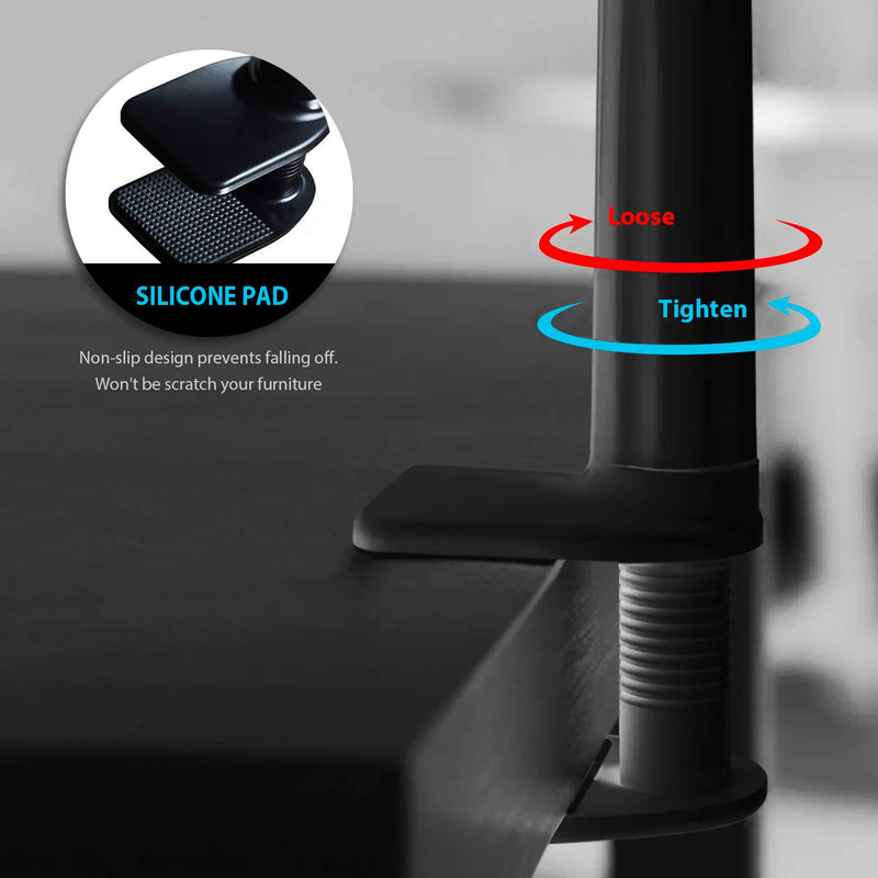[Australia - AusPower] - Zuslab Tablet Cell Phone Bracket Adjustable Universal Gooseneck Bed Lazy Holder Stand Mount - Flexible Arm 360 Mount Clip Bracket Black 