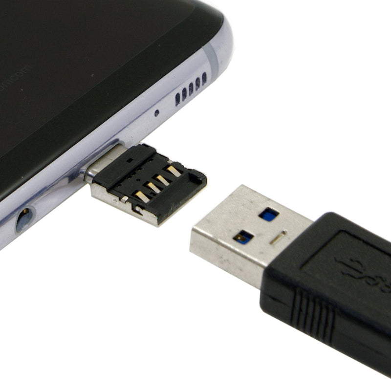 [Australia - AusPower] - CY 5pcs Ultra Mini Type-C USB-C to USB 2.0 OTG Adapter for Cell Phone Tablet & USB Cable & Flash Disk Black 