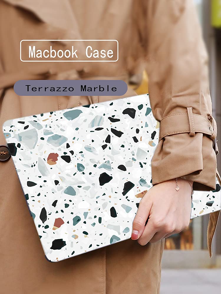 [Australia - AusPower] - LanBaiLan Compatible for MacBook Pro 13 inch with Touch Bar 2020 2019 2018 2017 2016 Release M1 A2338 A2289 A2251 A2159 A1989 A1706 A1708 Laptop Protective Shell Case & Keyboard Cover, Terrazzo Marble Terrazzo marble pattern 
