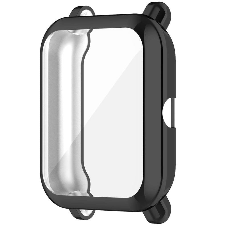 [Australia - AusPower] - Compatible for Amazfit Bip U Case, Youkei All-Around Protective TPU Bumper Cover Screen Protector Case Cover Compatible for Amazfit Bip U/GTS 2 Mini Smartwatch (2 Pack-Black+Black) 2 pack-Black+Black 