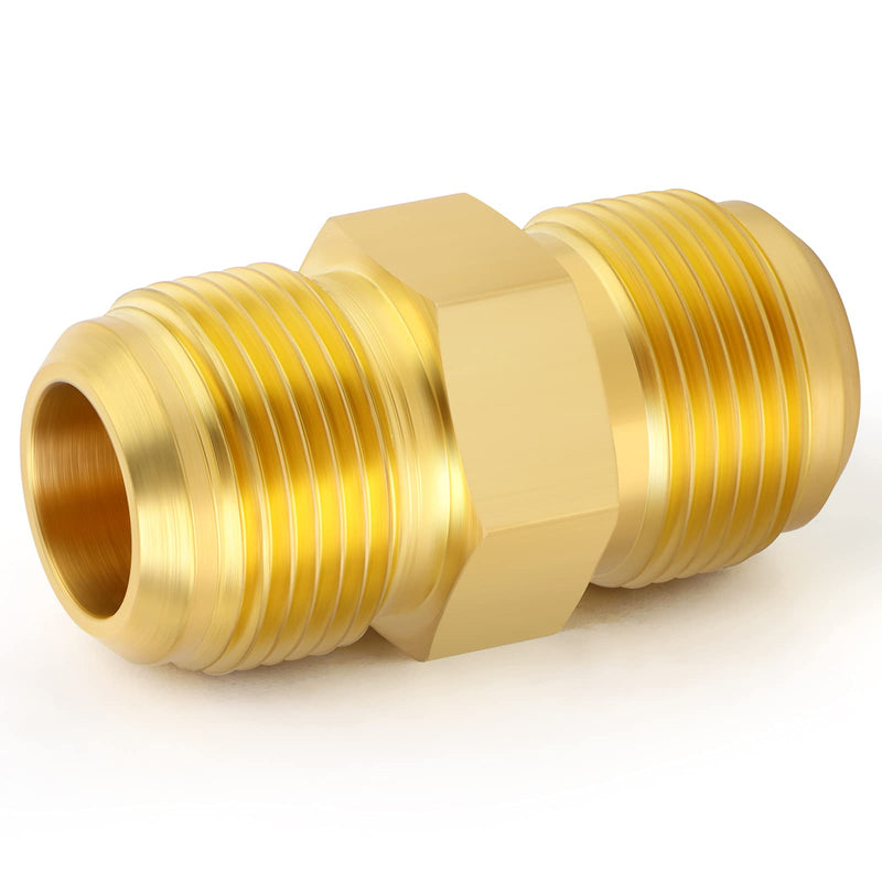 [Australia - AusPower] - TAISHER Metals Brass 2PCS 3/4 Inch Flare x 3/4 Inch Flare Coupler Tube Fitting, Pipe Connector Union Gas Adapter 3/4" Flare x 3/4" Flare 2 