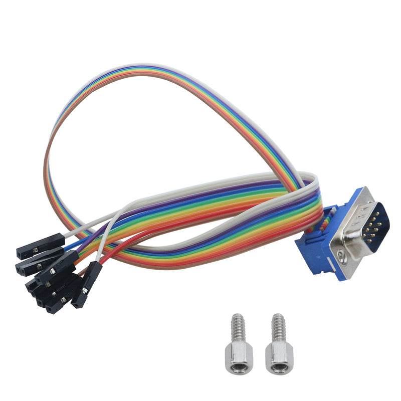 [Australia - AusPower] - Antrader 30CM/1Ft RS-232 Serial Cable 9 Pin DB9 Male Gender Changer Coupler Connector to 2.54mm 9 x Single Jumper Wires Adapter Cable Pack of 4 