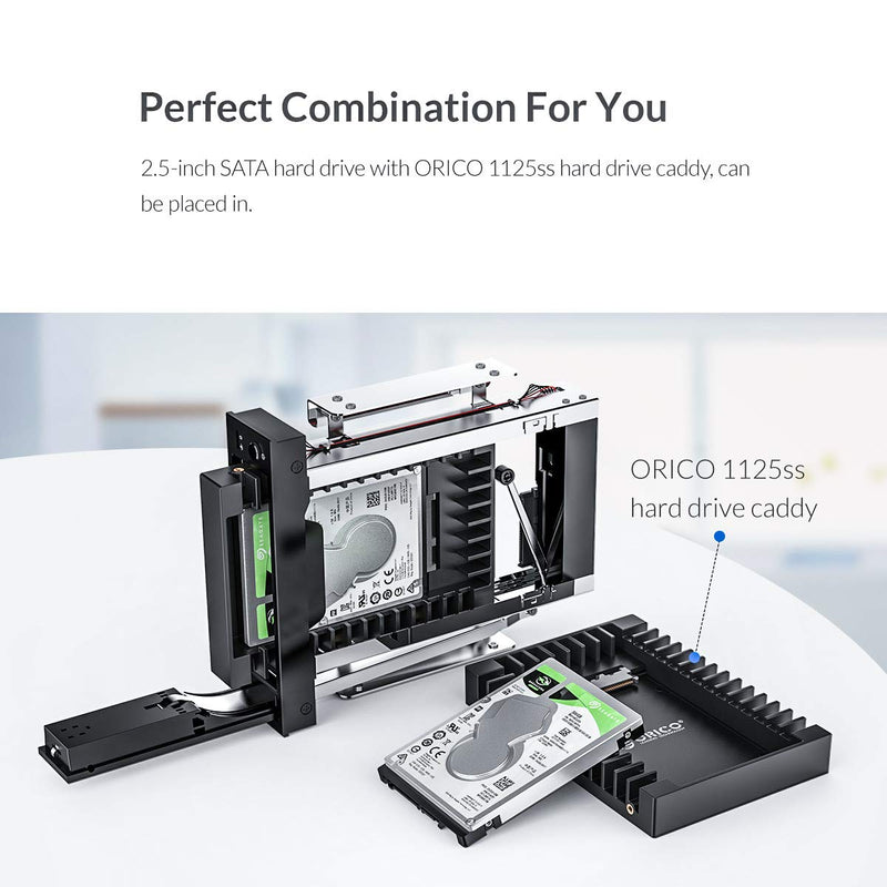 [Australia - AusPower] - ORICO 5.25 Trayless Hot Swap Mobile Rack CD-ROM 3.5 inch Internal SATA Hard Drive SSD Adapter-1106SS 