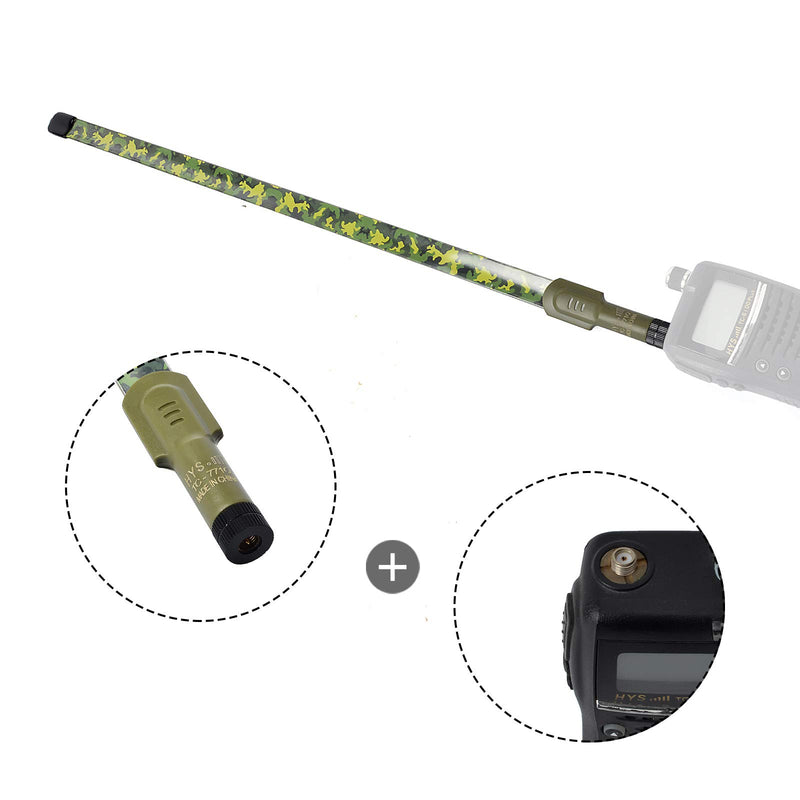 [Australia - AusPower] - HYS 771Q 20inch Portable Tactical Antenna SMA-Male for TYT MD-UV380 MD-380 TH-UV3R TH-UV8000E YAESU VX-6R WOUXUN Kenwood 2-Way Radio HT Scanner (Camouflage) 