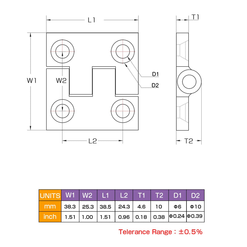 [Australia - AusPower] - AMYSPORTS Heavy Duty Boat Hinge Strap Mirror Polished Marine Hinges Mount Hardware Hatch Stainless Hinge Door Corrosion Resistance SUS316 2pcs 1.51 inch x 1.51 inch 2pcs 