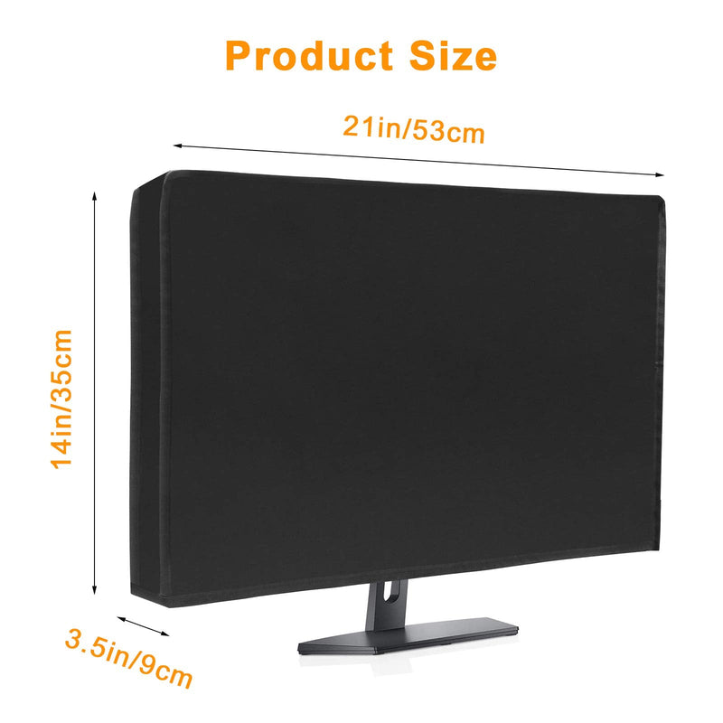 [Australia - AusPower] - Waterproof Computer Monitor Dust Cover, Luxiv Black Full Body Cover for Computer Screen Anti-Static LCD-Silky HD Panel Dust Cover (Black, 21W X 14H X 3.5D) 