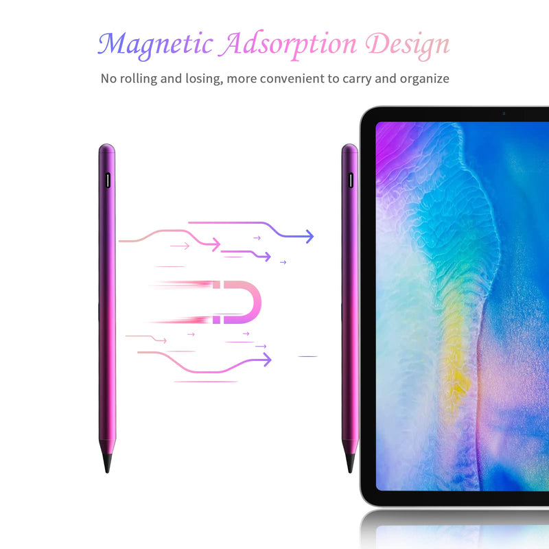 [Australia - AusPower] - Stylus Pen for ipad 9th/8th/7th/6th Generation 2018-2022, Active Pencil Compatible with iPad Mini 6th/5th Gen, iPad Pro (11/12.9 Inch), iPad Air 3rd/4th/5th Gen, Palm Rejection and Magnetic Design Purple 