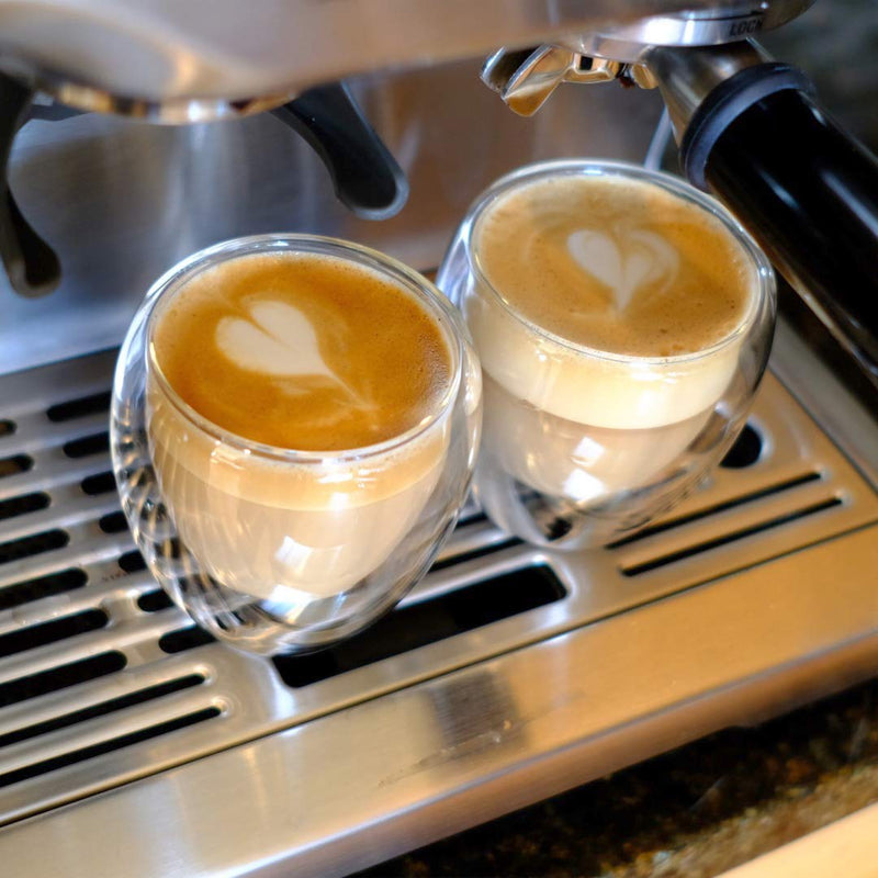 [Australia - AusPower] - Youngever 3 Pack Espresso Cups, Double Wall Thermo Insulated Espresso Cups, Glass Coffee Cups, 5 Ounce (Tall) Tall 