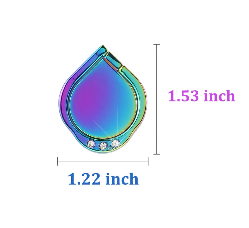 [Australia - AusPower] - lenoup Rainbow Sparkle Cell Phone Ring Stand Holder,Glitter Bling Bling Rainbow Ring Grip Kickstand,360 Rotation Finger Ring for Almost All Phones,Pad 
