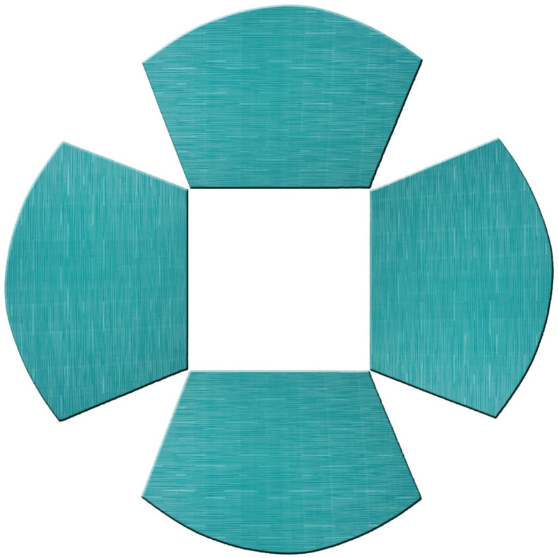 [Australia - AusPower] - pigchcy Wedge Shaped Placemats for Dining Table Cross-Weave Washable Vinyl Placemat Heat Resistant Round Table Mats Set of 4 (Teal Blue) 4pcs 12"x18" Bamboos: Aquamarine Blue 