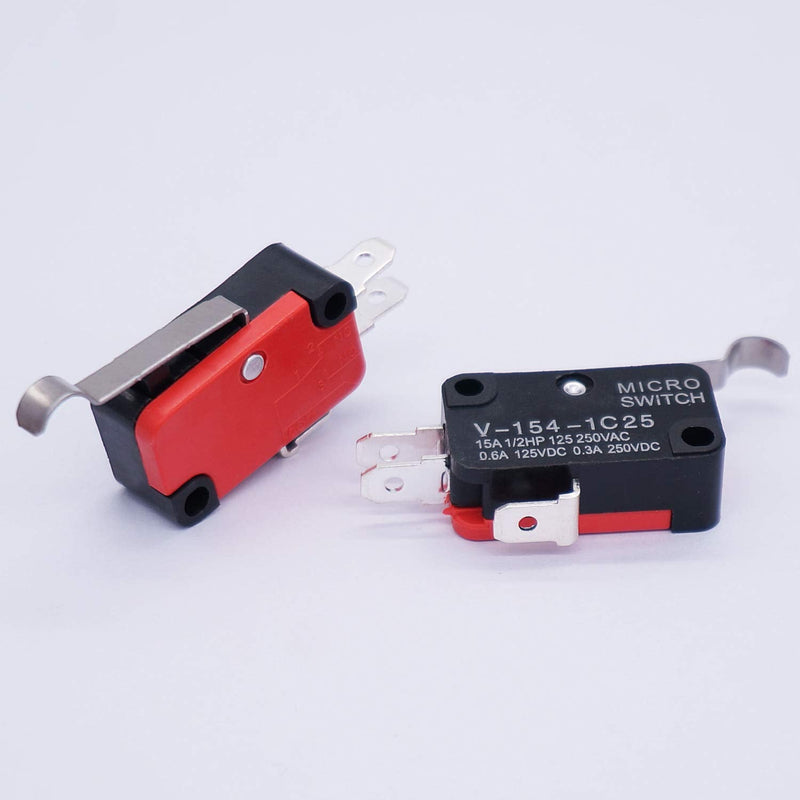 [Australia - AusPower] - Twidec/6Pcs Micro Limit Switch Long Hinge Bending Lever Arm SPDT Snap Action Switch for Arduino V-154-1C25 