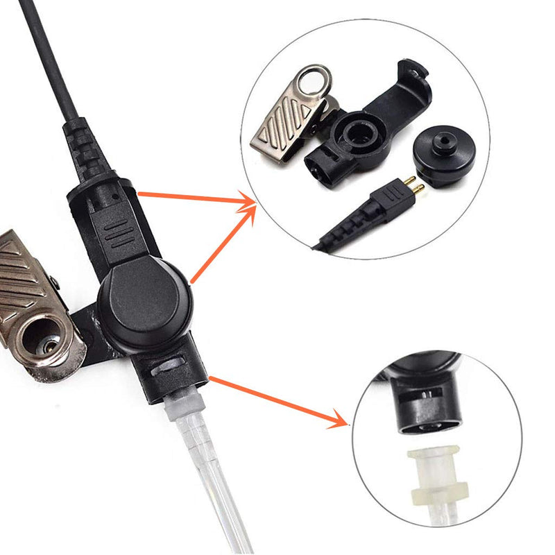 [Australia - AusPower] - 2 Wire Acoustic Tube Earpiece Mic Headset Mic Compatible with Motorola APX1000 APX2000 APX4000 APX7000 XPR7000 XPR7550 XPR7550e XPR6000 XPR6100 XPR6500 XPR6550 XiR P8260 XiR P8268 Two Way Radio 