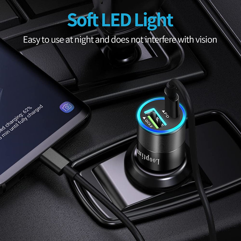 [Australia - AusPower] - Looptimo USB C Fast Charger Kit Compatible for Google Pixel 6 Pro/6/5a/5/4a/4XL/4/3a XL/3a/3 XL/3/2 XL/2/XL, 27W PD[PPS]&QC 3.0 Car Charger + 18W Home Wall Charger + 2 Pack Type C Cable 3.3ft 