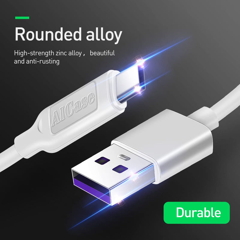 [Australia - AusPower] - AICase 40W/5A USB C Cable,Supercharge Type C Charger with LED Display, USB A to Type C Charging Cable Fast Charge for Samsung S20/S10/S9/S8, Huawei P30 Pro, P20 Pro, LG and Other USB C Charger-6.5ft 6.5ft 