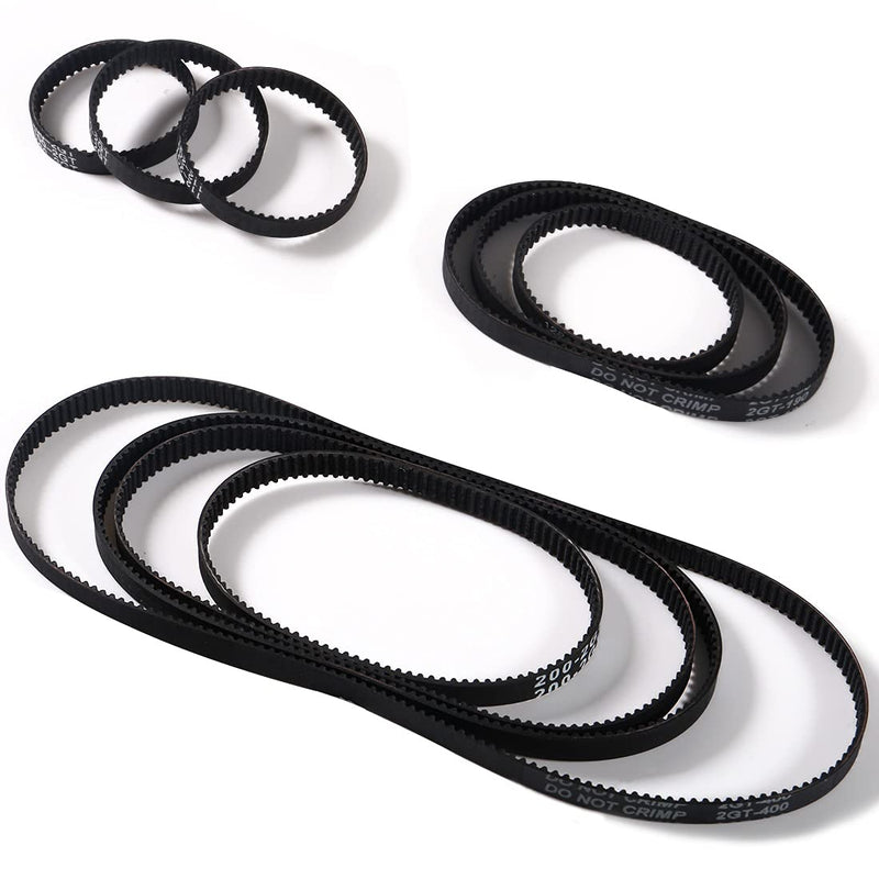 [Australia - AusPower] - Dorhea 10Pcs 2GT Timing Belt 6mm Width Closed Loop Rubber Belt 100mm 110mm 112mm 122mm 158mm 190mm 200mm 280mm 300mm 400mm Width 6mm Timing Bel for 3D Printer Motor Belt 10 