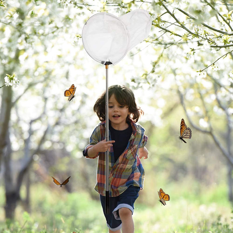 [Australia - AusPower] - RESTCLOUD Insect and Butterfly Net with 12" Ring, 24" Net Depth, Handle Extends to 59 Inches for Adults and Kids (12" Ring, 59" Handle) 12" Ring, 59" Handle 