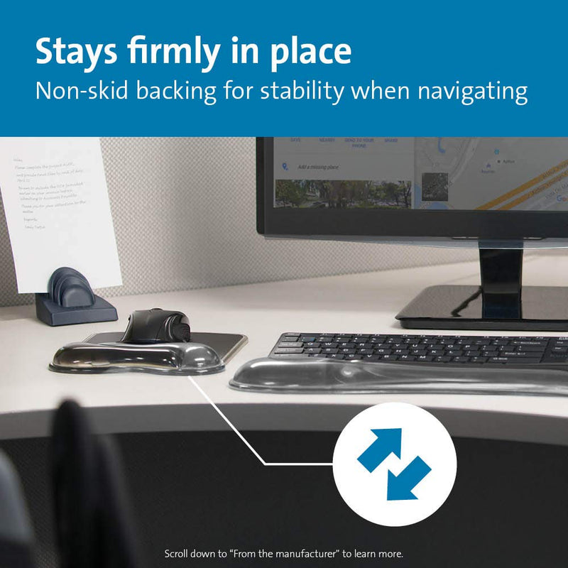 [Australia - AusPower] - Kensington Duo Gel Mouse Pad with Wrist Rest - Gray (K62399US), Grey 