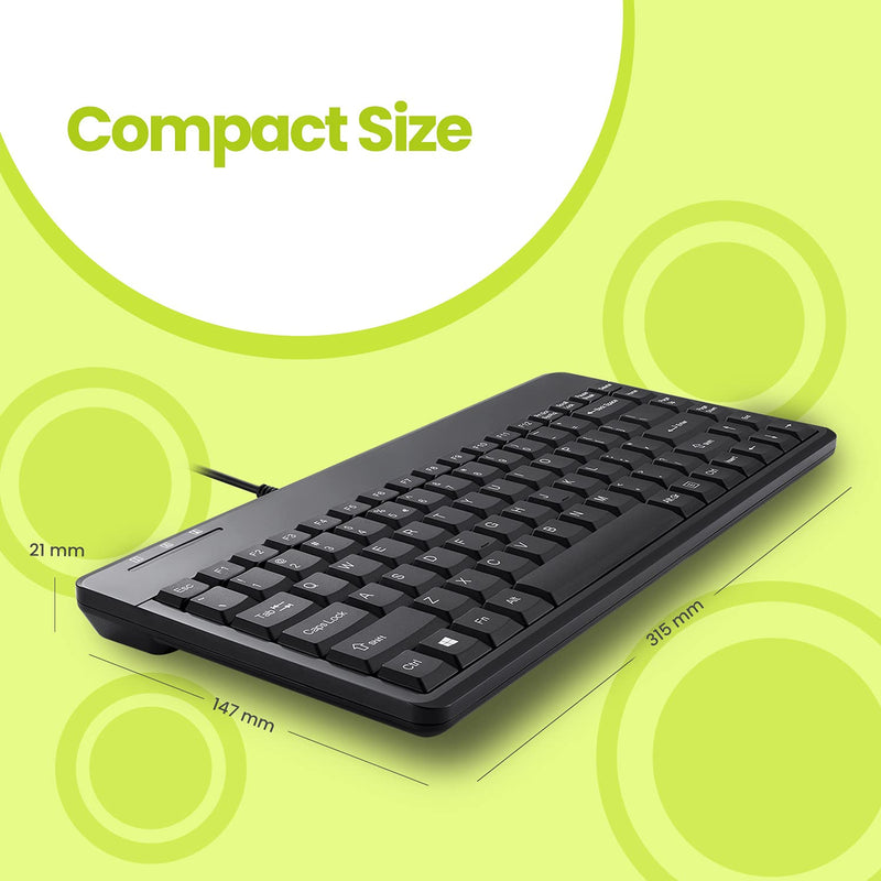 [Australia - AusPower] - Perixx PERIBOARD-409P Wired PS2 Mini Keyboard, Black, US English Layout 