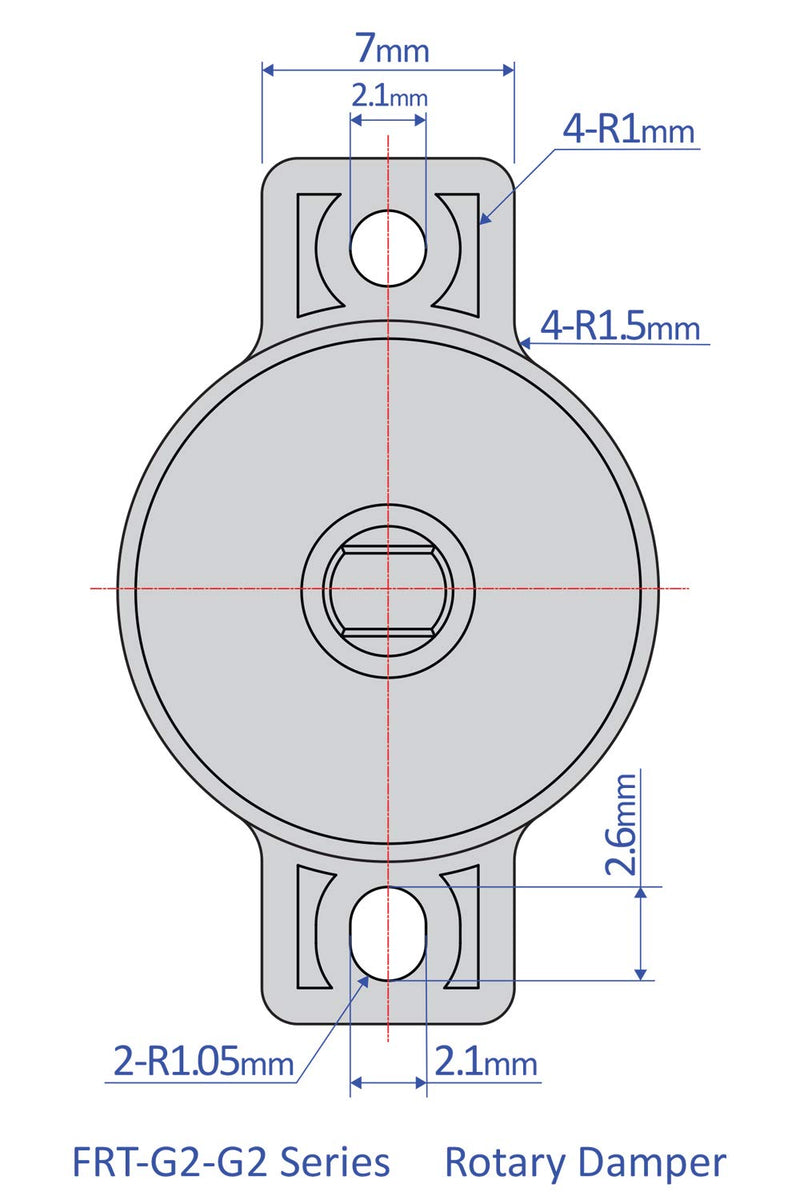 [Australia - AusPower] - Bansbach Easylift FRT-G2-101 G2 Rotary Dampers/Standard, 16.5 mm x 5 mm x 7.8 mm 