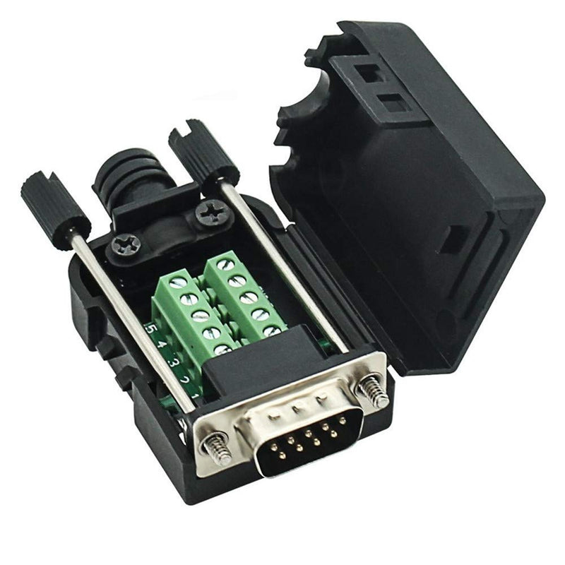 [Australia - AusPower] - Connector DB9 RS232 D-SUB Male Adapter to Screw Connector 9 Pin Port to Terminal Connector Signal Module with Case (Male Connector DB9) 