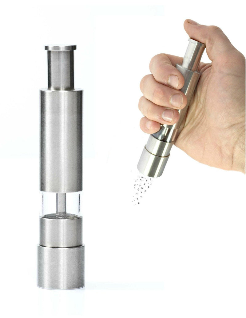 [Australia - AusPower] - Grind Gourmet Original Pump & Grind Cooking Gadgets, Salt and Pepper Grinder Set or Singles, Buy 1, Buy 2 or More, Solid Stainless, Red or Black. 
