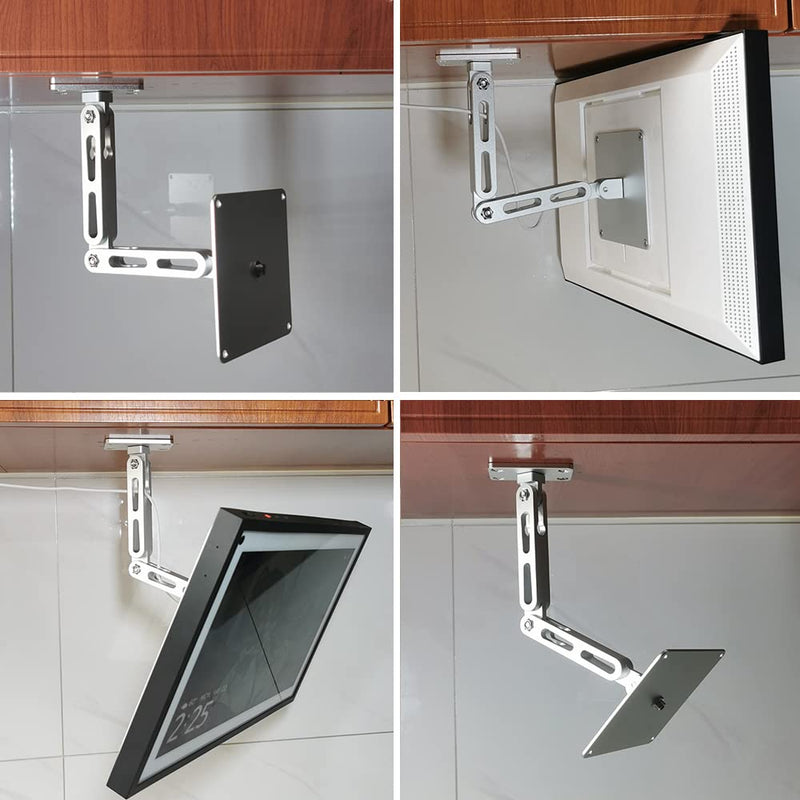 [Australia - AusPower] - ATOPHK Under-Cabinet Mount， Aluminum Material Stand for Amazon Echo Show 15，Multi Angle Adjustment，Horizontal and Vertical Screens Rotate Freely，Ceiling or Under-Cabinet Mount Silver 